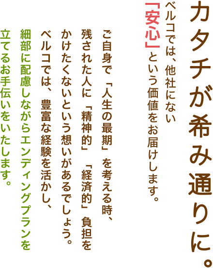 カタチが希み通りに。